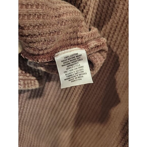 Wonderly Womens Long Sleeve Waffle Knit Mauve Tunic Shirt Size XL Open Back - Picture 7 of 7